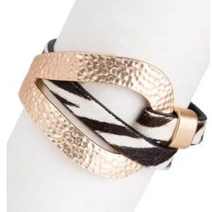Zebra Cowhide Wrap Bracelet